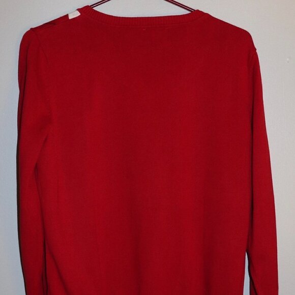 St. John's Bay Red v neck Argyle Sweater Size L - Picture 3 of 4